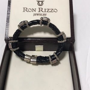Ron Rizzo Jewelry - Ron Rizzo black leather w/ purple diamond bracelet Ron Rizzo Jewelry - Ron Rizzo black leather w/ purple diamond bracelet